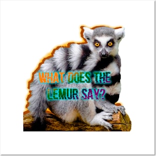 lemur art colorful nature popart wildlife Posters and Art